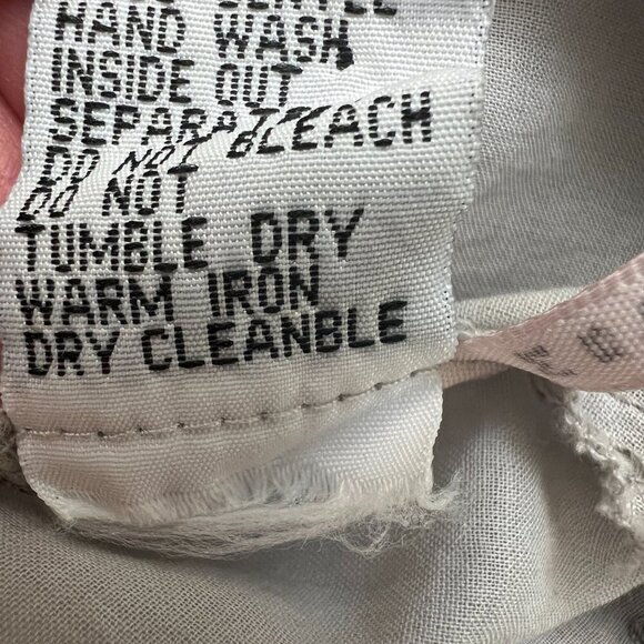 Gray Pintuck Crochet Lace Top Coastal Grandma Oversize Boho Whimsigoth Sz Small - Picture 12 of 12